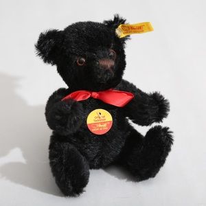 Steiff Knopf in Ohr Black Teddy Bear 0209/15 Jointed Collectible W Original Tags